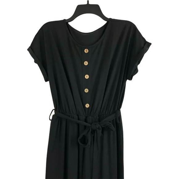 SHEIN Women Button Detail Belted Tulip Hem Dress Size M - Picture 6 of 9